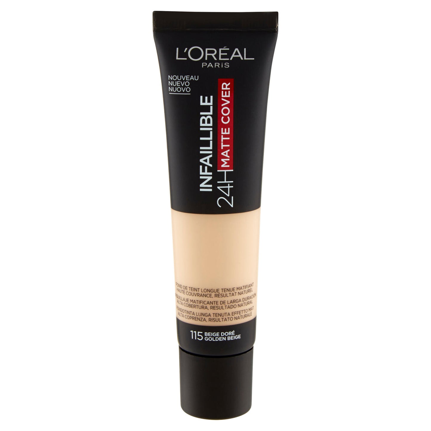 L'Oréal Paris Fondotinta Ultra-Coprenza Infaillible 24h Mat Cover, Finish Matte, 115 Beige (25531864)