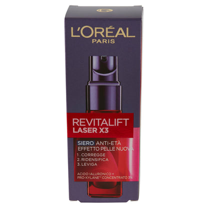 L'Oréal Paris Revitalift Laser X3 Siero Anti-Età Effetto Pelle Nuova 30 ml