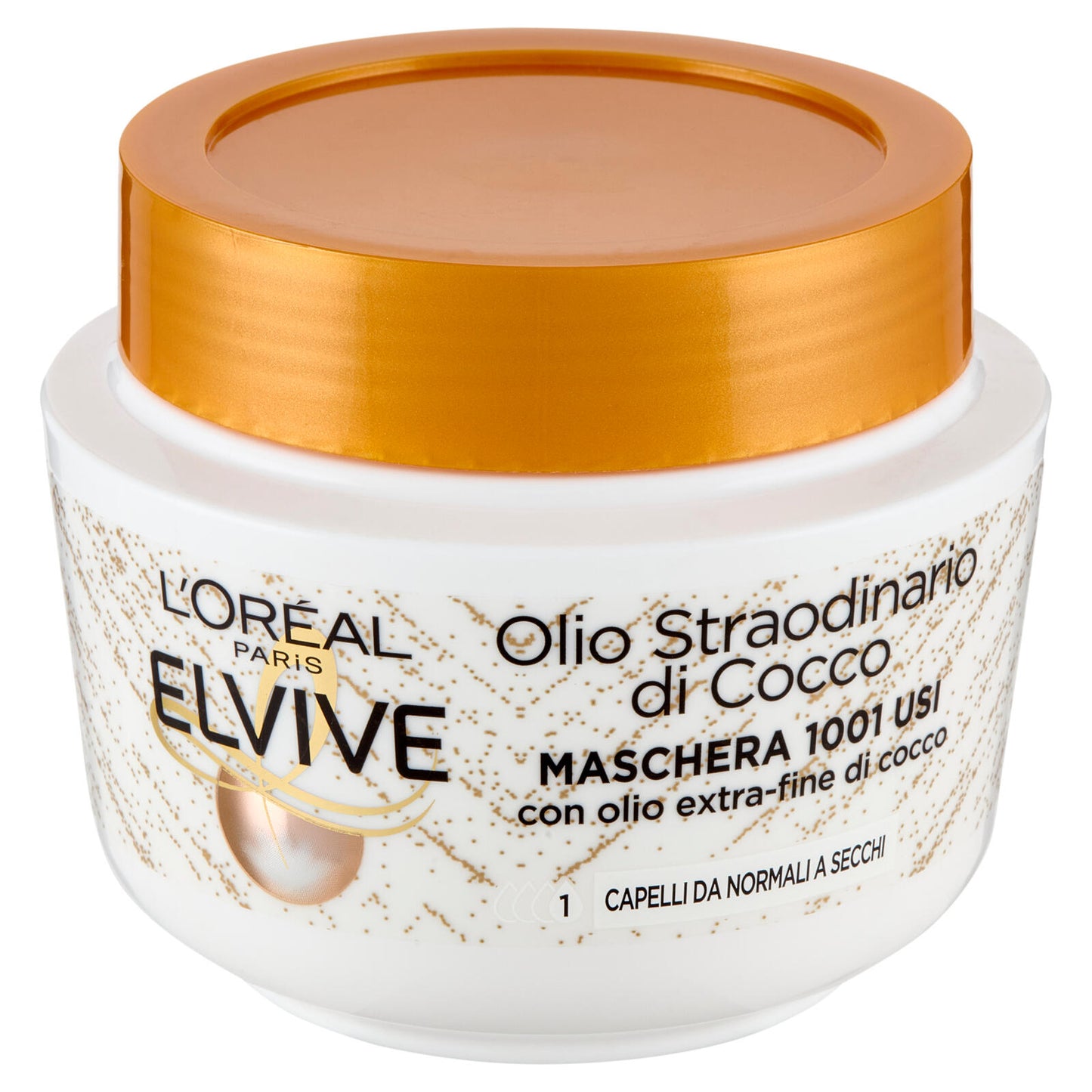 Elvive Olio Straordinario di Cocco Maschera 1001 Usi, per Capelli da Normali a Secchi, 300 ml (25526225)