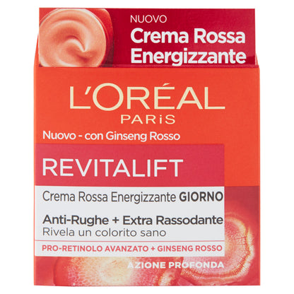 L'Oréal Paris Crema Viso giorno anti-rughe Revitalift con Ginseng Rosso e Proretinolo avanzato, 50ml