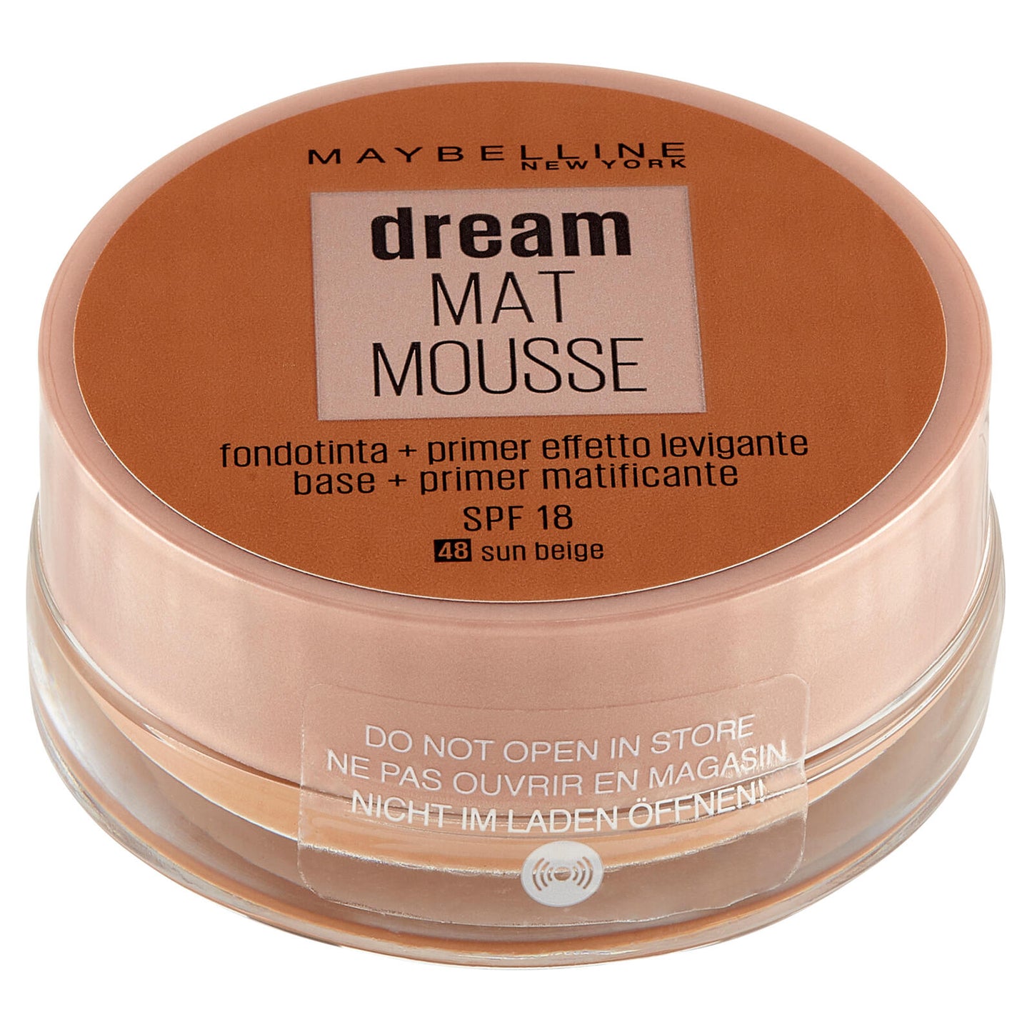Maybelline New York Fondotinta Dream Mat Mousse, Base Opacizzante in Mousse, 48 Sun Beige (25558804)