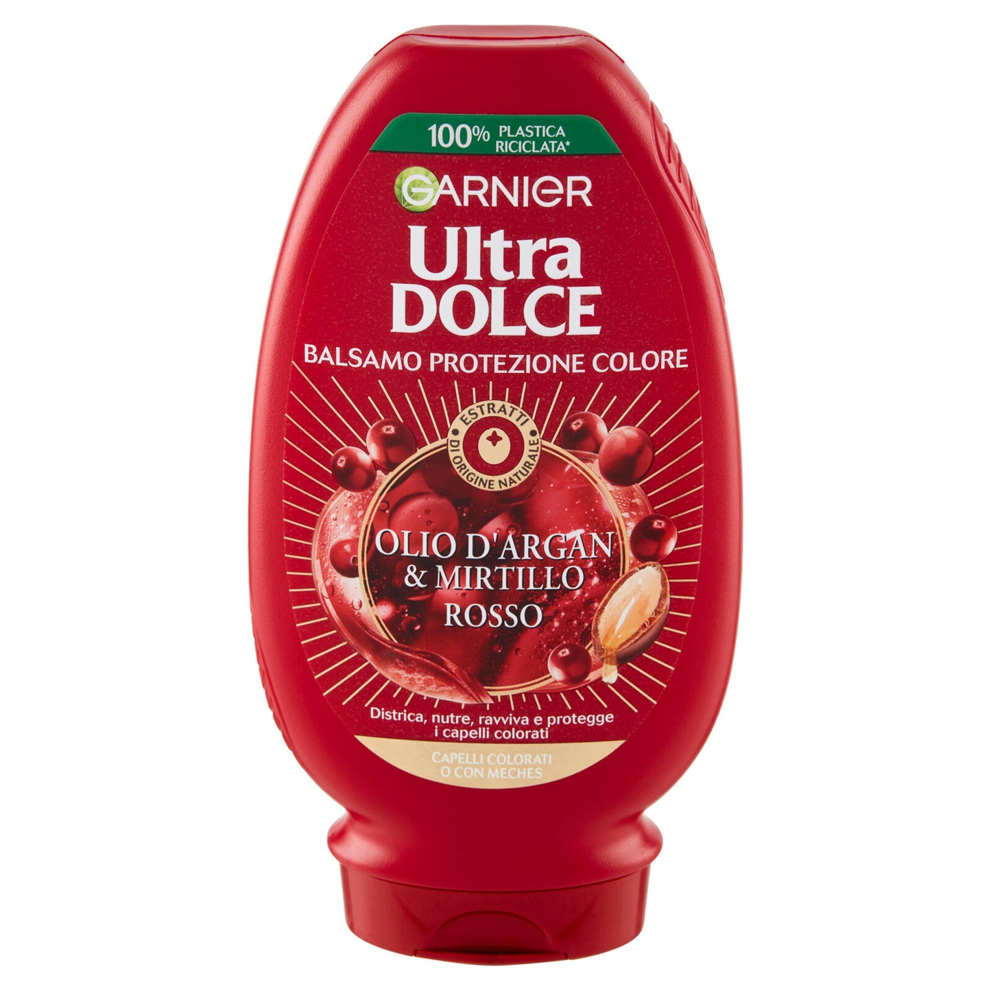 Garnier Ultra Dolce Balsamo all'Olio di Argan e Mirtillo Rosso per capelli trattati o colorati 200ml