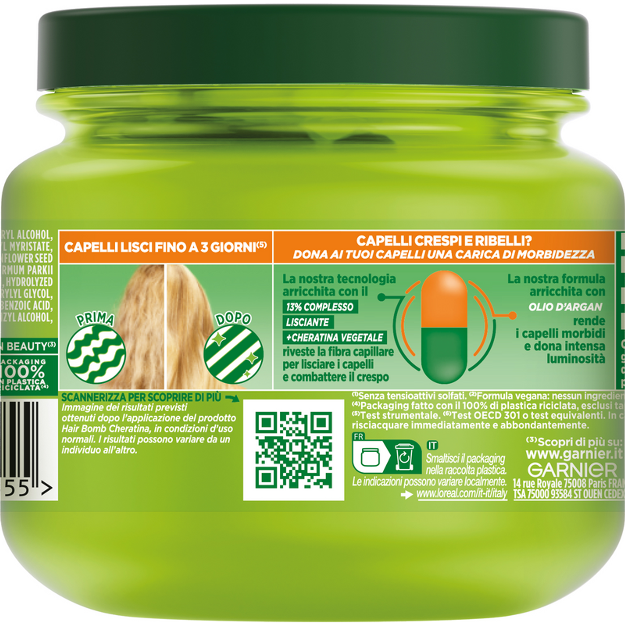 FRUCTIS - MASCHERA ULTRA LISCIANTE HAIR BOMB PER CAPELLI LISCI - 320 ML (25529991)