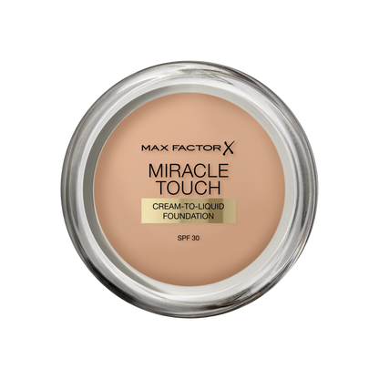 Max Factor Miracle Touch, Fondotinta Coprente con Acido Ialuronico, 075 Golden, 12 ml