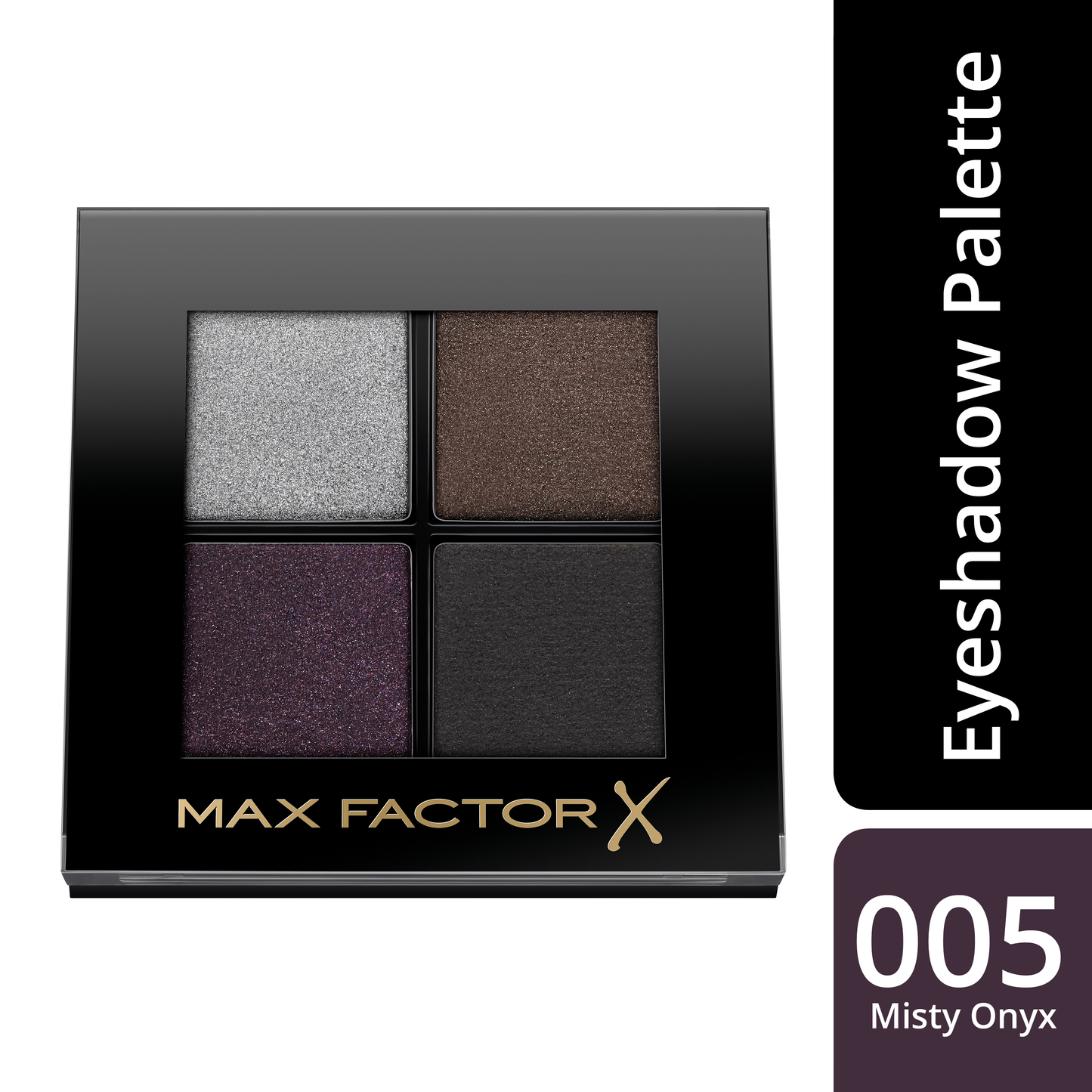 Max Factor Colour X-Pert Soft Touch Palette, 4 Ombretti dal Colore Intenso, Altamente Sfumabili, 005 Misty Onyx