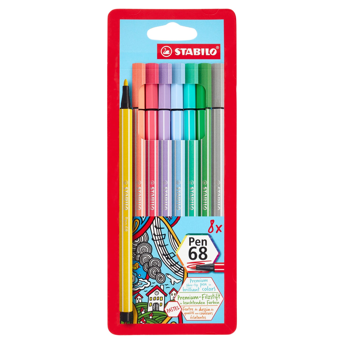 STABILO Pen 68 pennarello - astuccio da 8 pz. pastel (25608207)