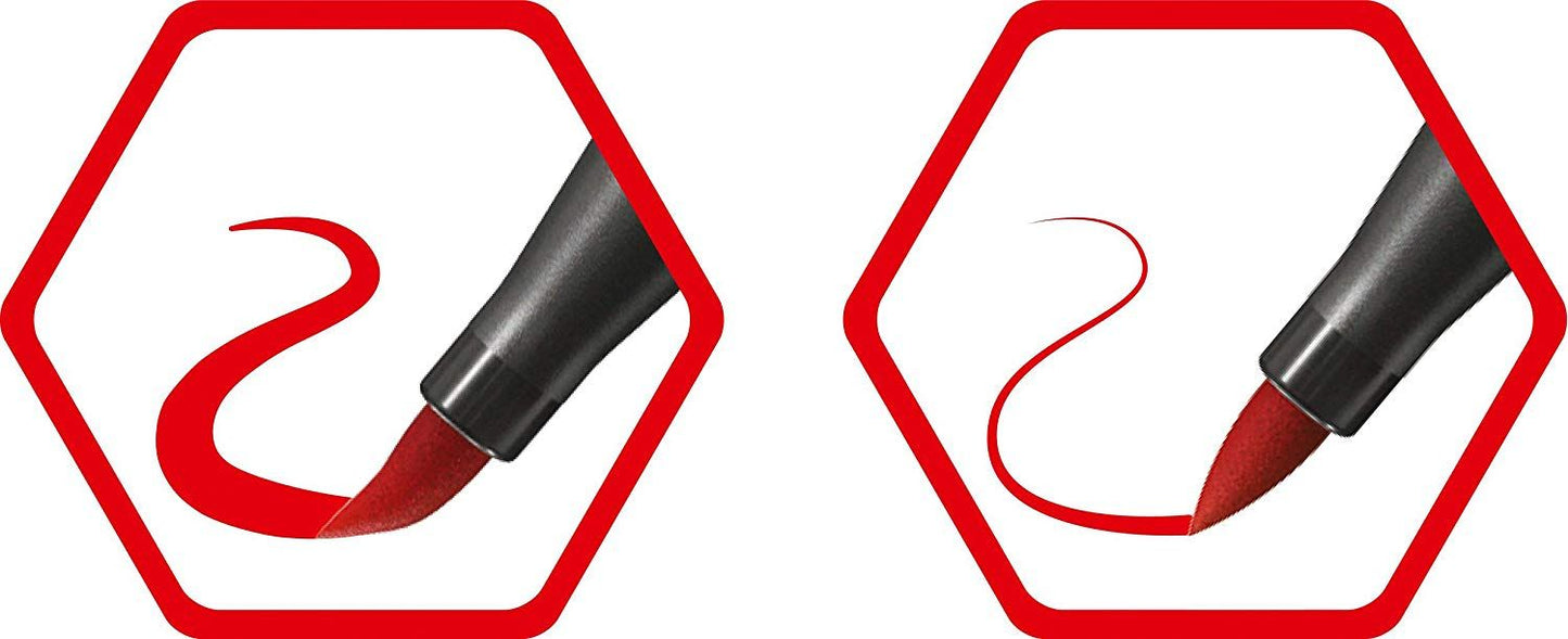 Pennarello Premium con punta a pennello - STABILO Pen 68 brush - Astuccio da 12 - con 12 colori assortiti (25575754)
