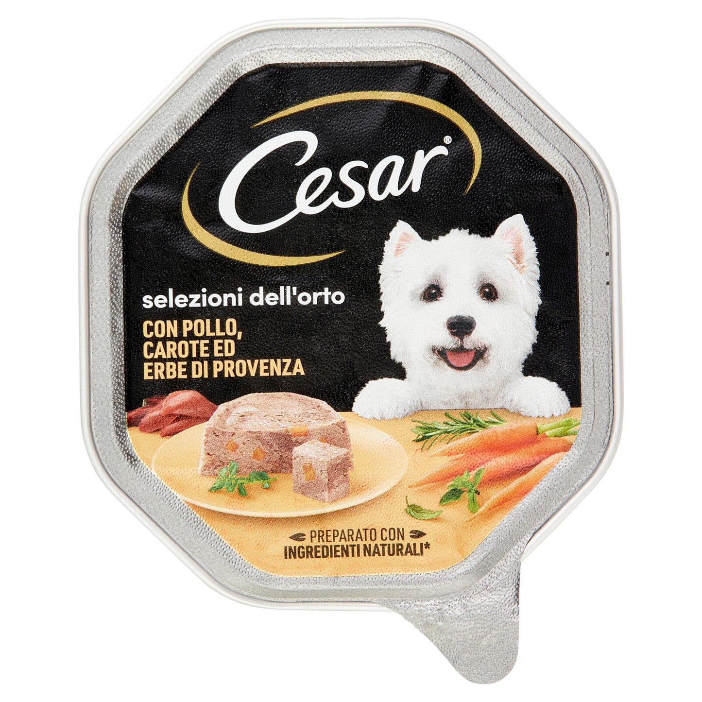 Cesar Selezioni dell'Orto Cibo Umido Cane in Vaschetta con Pollo, Carote ed Erbe di Provenza 150 g (25522114)