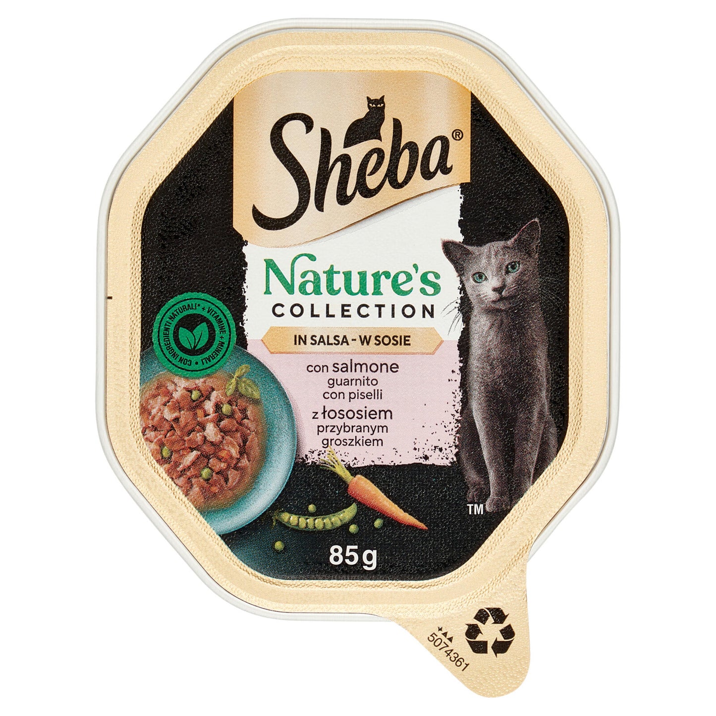 Sheba Nature's Collection in salsa cibo umido gatto con Salmone guarnito con Piselli 85g (25603315)
