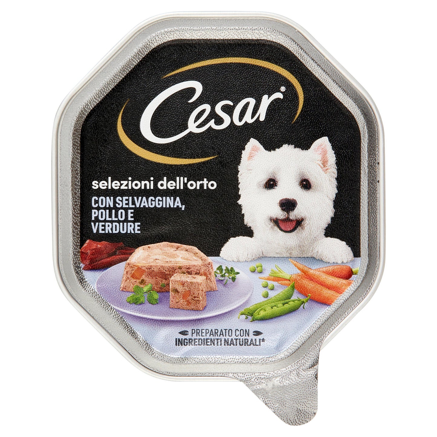 Cesar Selezione dell'Orto Cibo Umido Cane in Vaschetta con Selvaggina, Pollo e Verdurine 150 g (25522096)