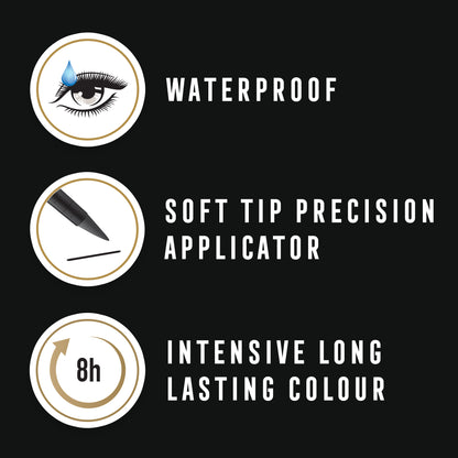 Max Factor - Eyeliner Waterproof Colour X-Pert - Colore Intenso Fino a 8 Ore - 001 Deep Black - 2 ml