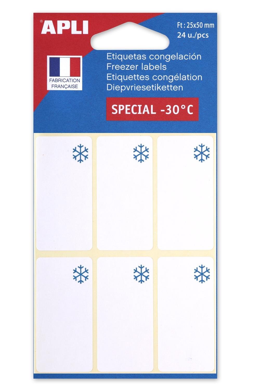 Gefrier-Etiketten, 25 mm x 50 mm, Weiß, 24 Stück (25530484)