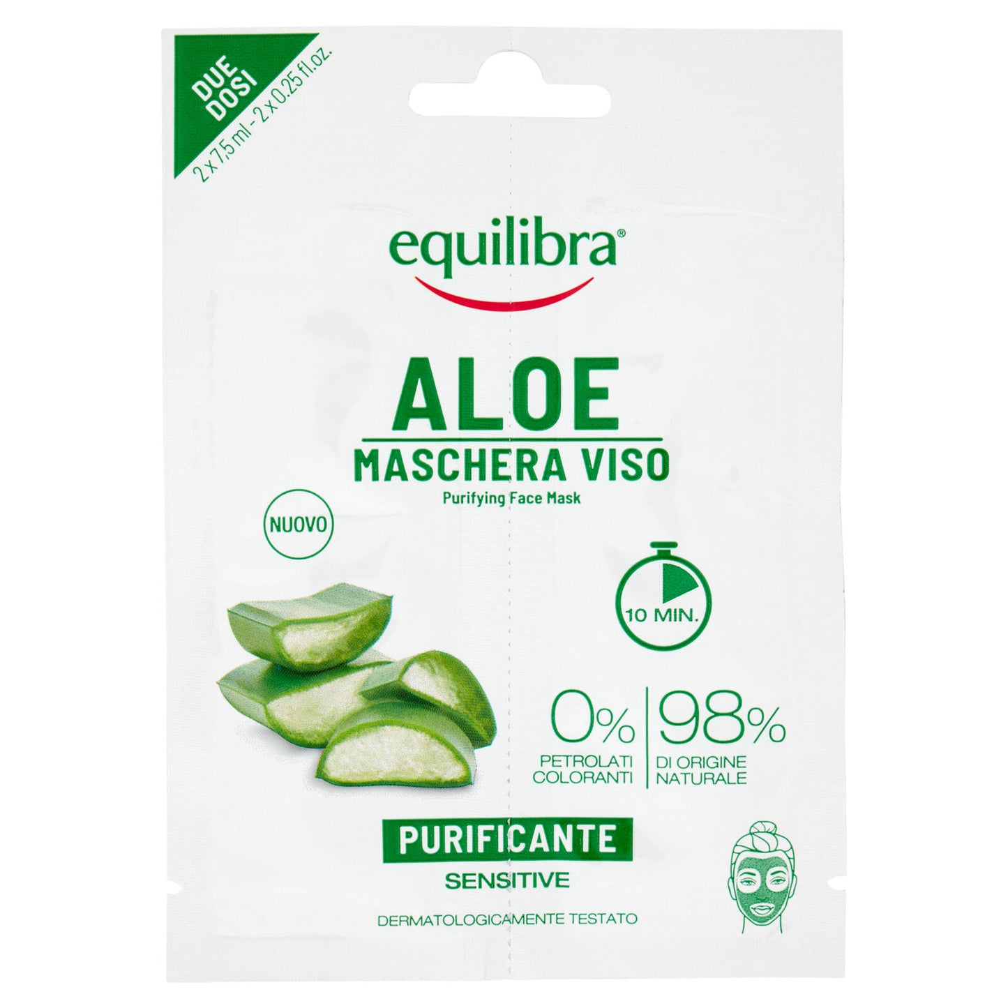 equilibra Aloe Maschera Viso Purificante 2 x 7,5 ml (25526379)