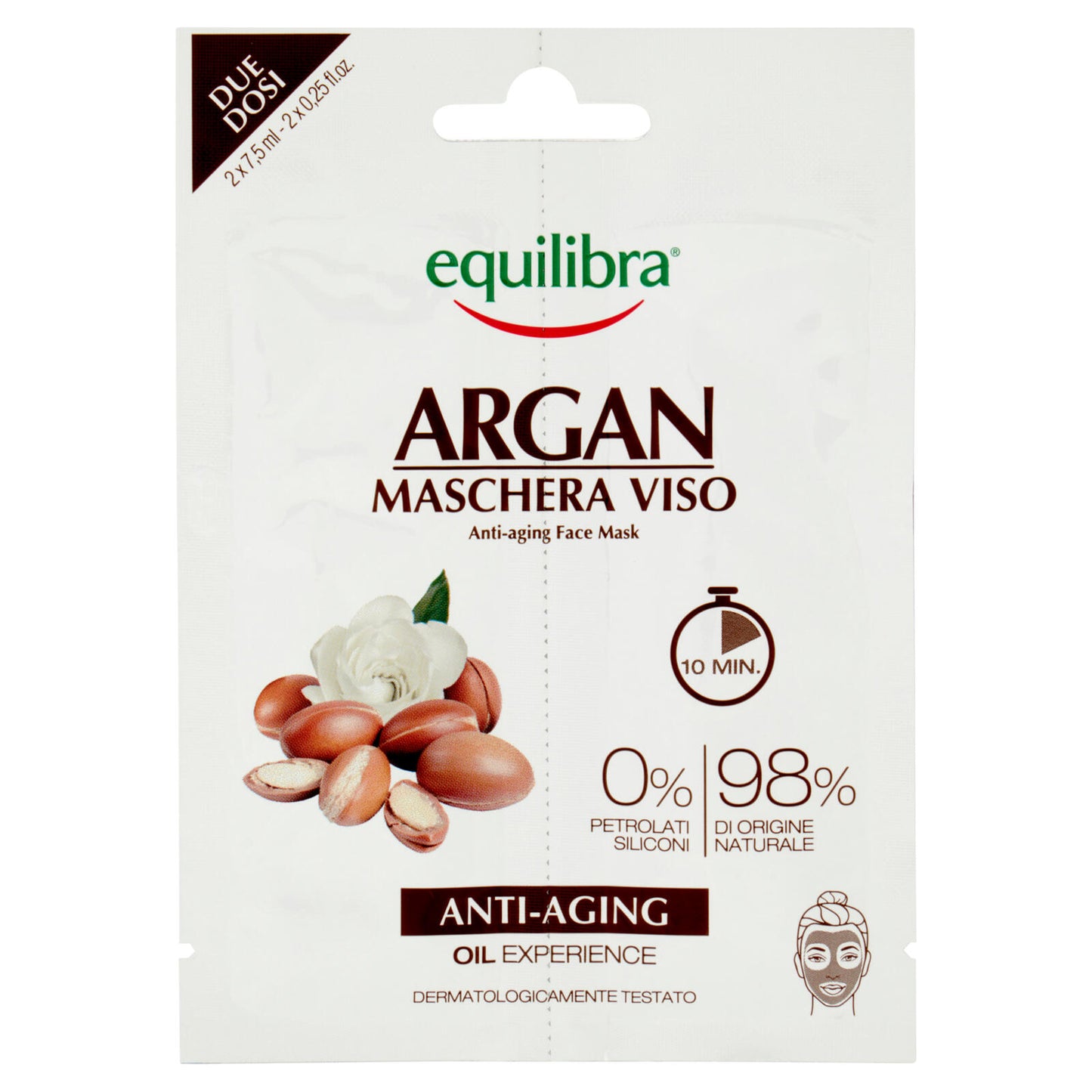 equilibra Argan Maschera Viso Anti-Aging 2 x 7,5 ml (25526389)