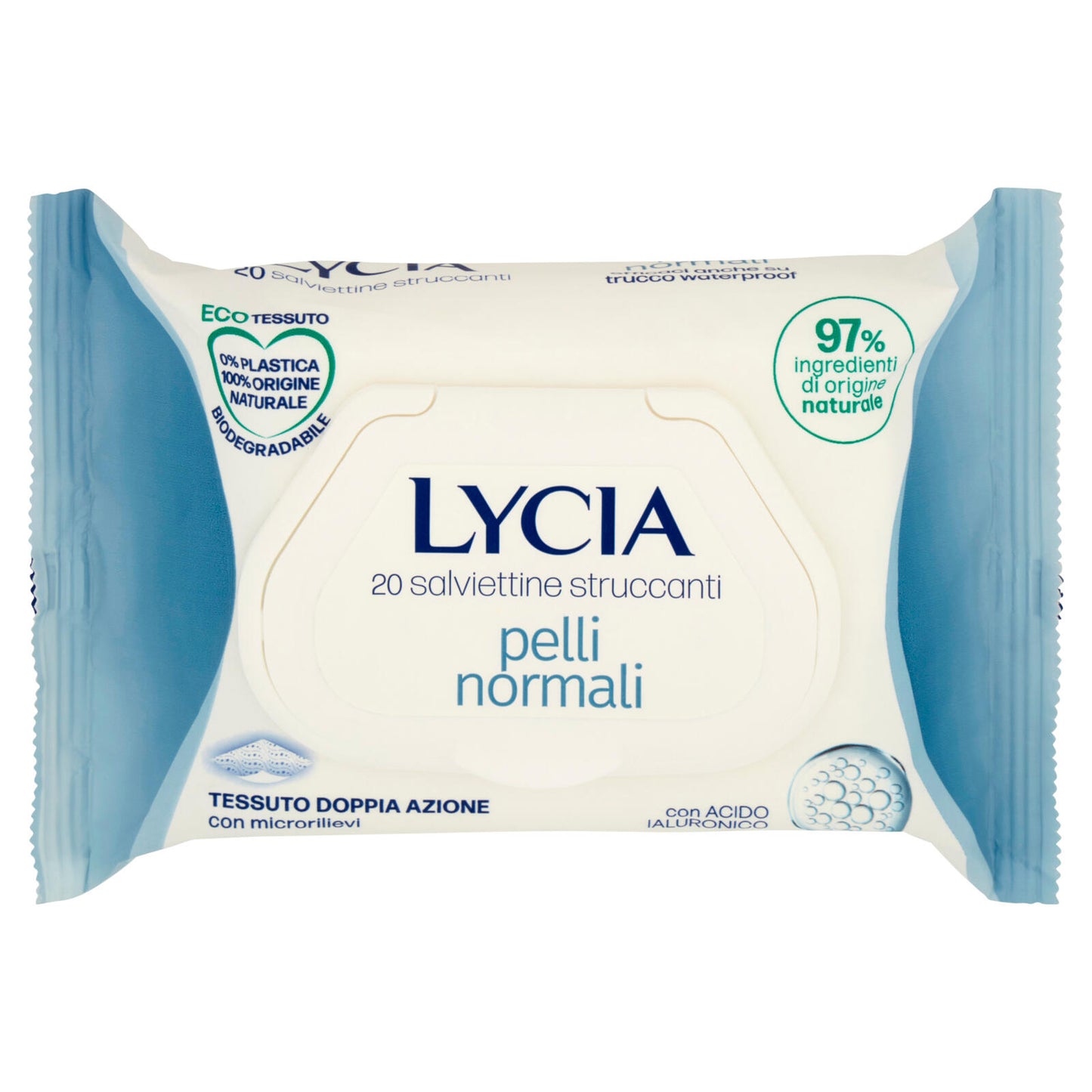 Lycia salviettine struccanti pelli normali con Acido Ialuronico 20 pz (25534013)