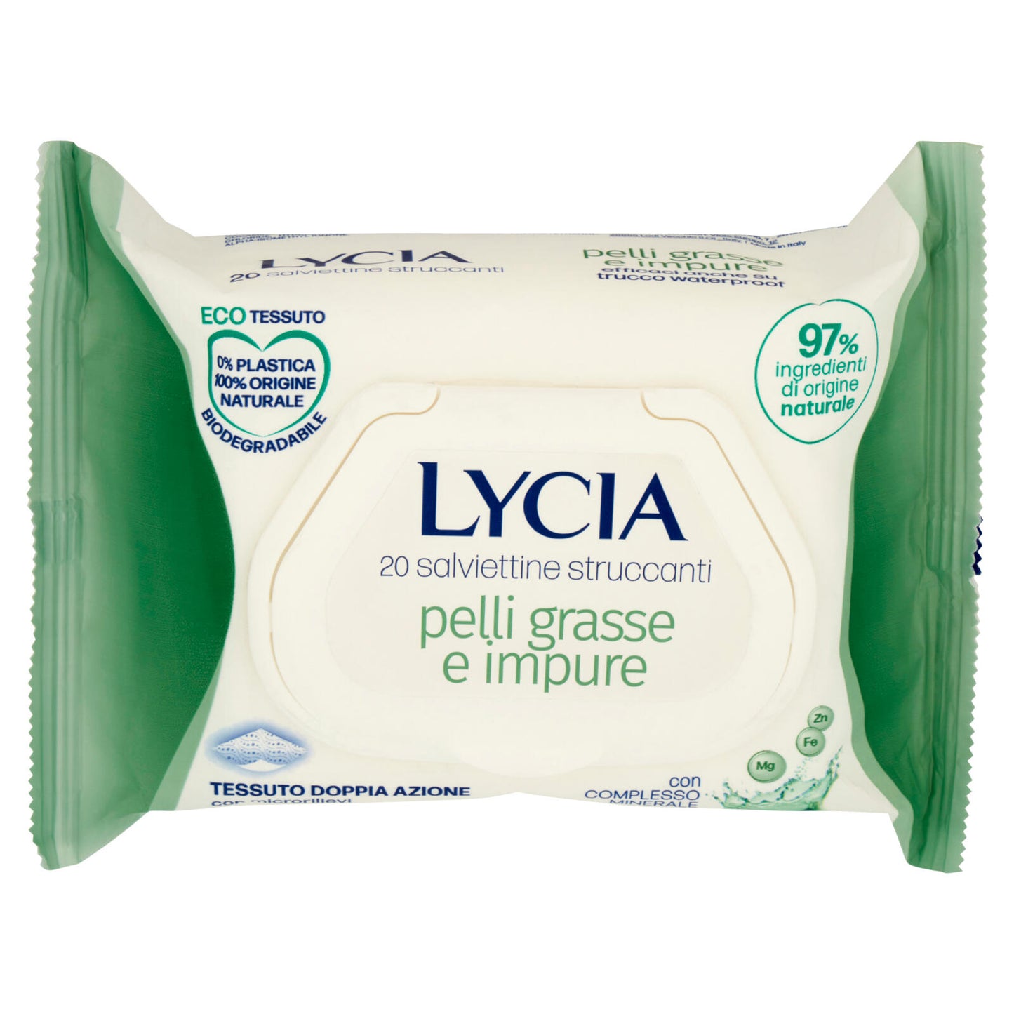 Lycia salviettine struccanti pelli grasse e impure con Complesso Minerale 20 pz (25534010)