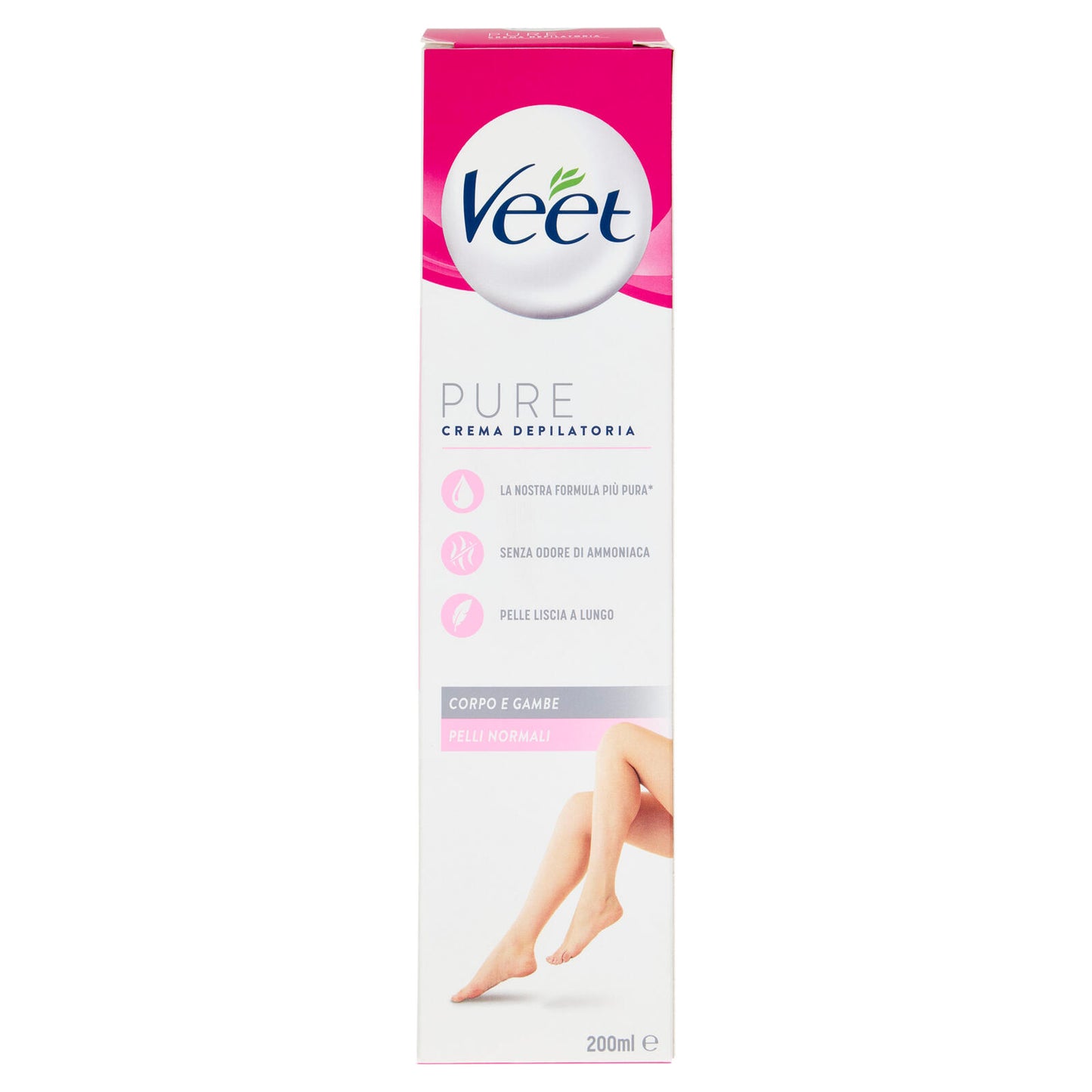 Veet Pure Crema Depilatoria Silk e Fresh Technology Pelli Normali, 200ml (25613332)