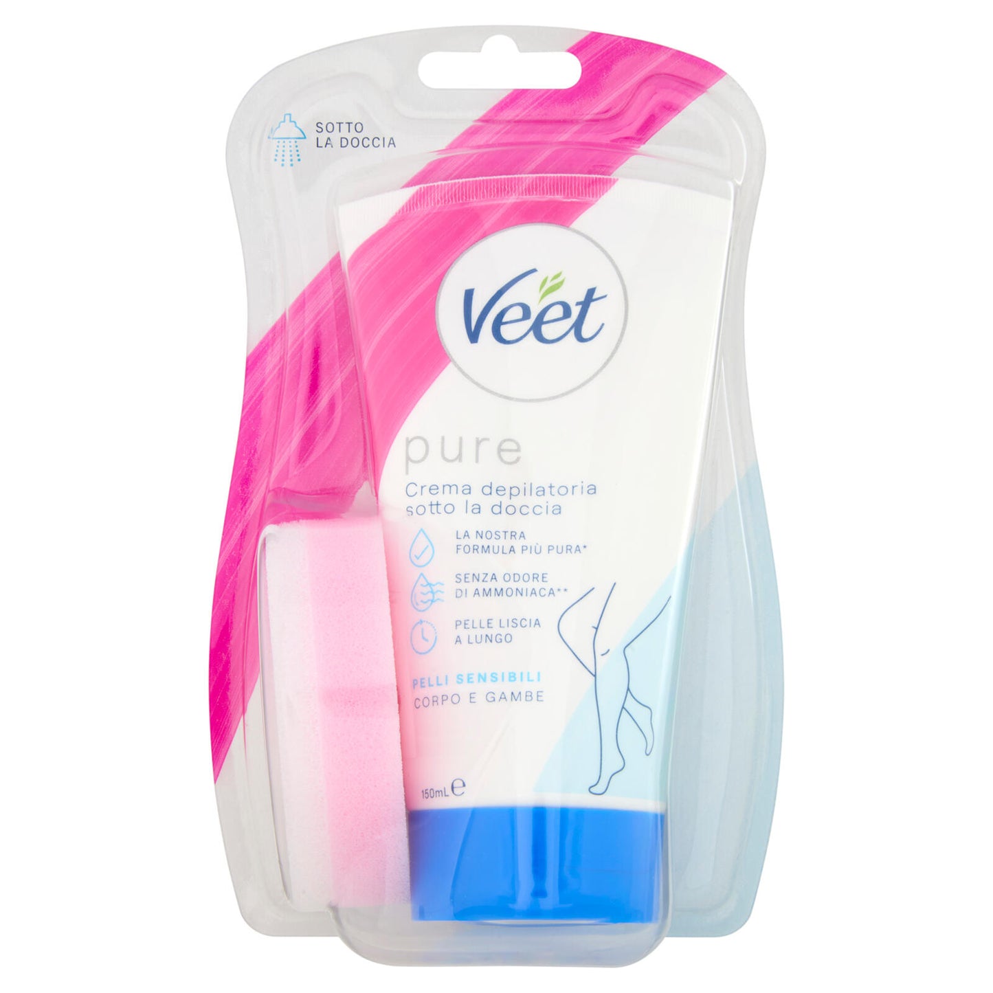 Veet Silk & Fresh Technology Crema Depilatoria Sotto la Doccia per Pelli Sensibili - 150 ml (25613338)