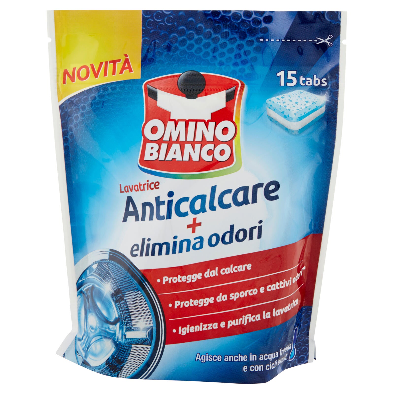 Omino Bianco Lavatrice Anticalcare + elimina odori 15 tabs 240 g