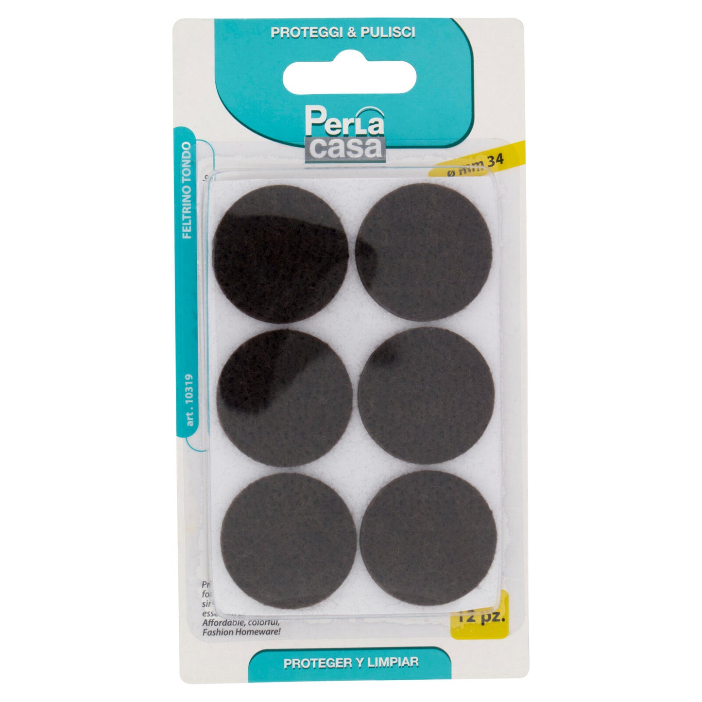 PerLa casa Proteggi & Pulisci Feltrino Tondo ø mm 34 12 pz (25578108)