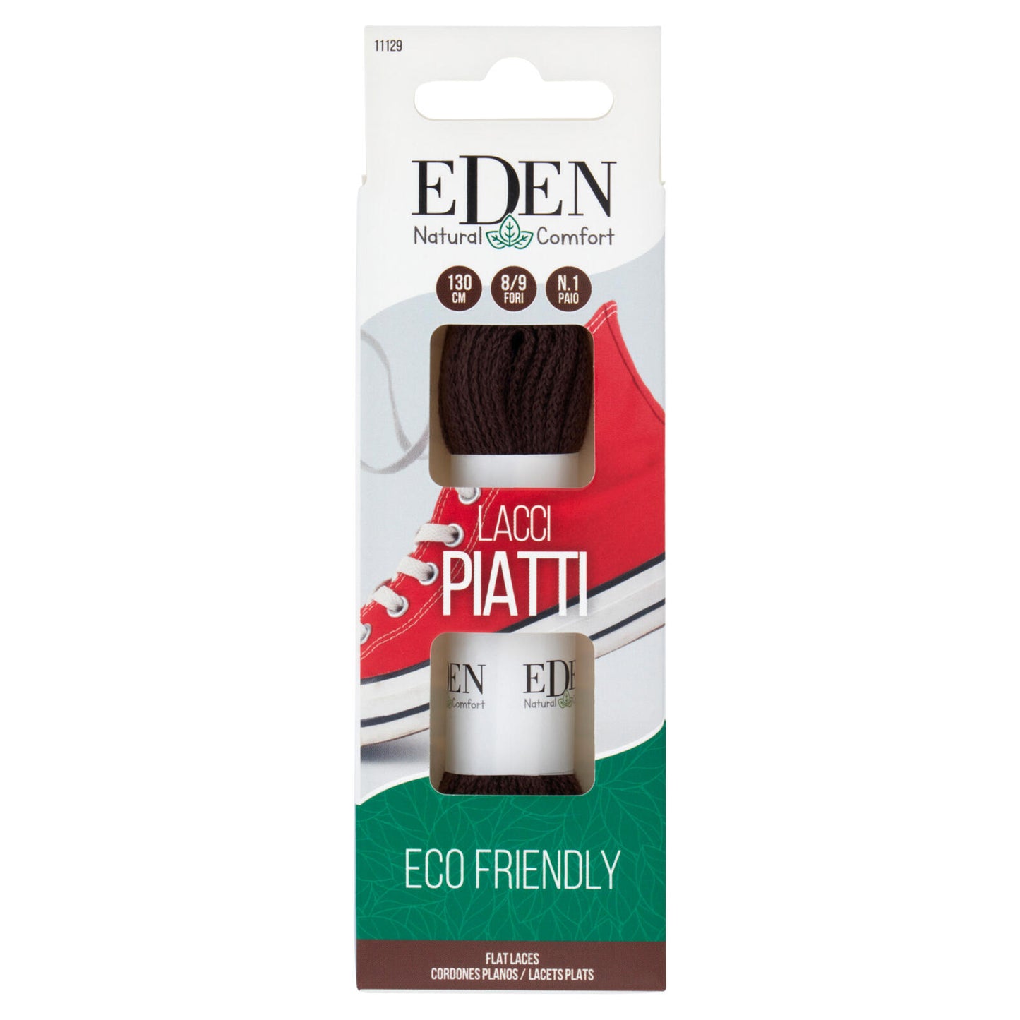 Eden Natural Comfort Lacci Piatti 130 cm 8/9 Fori 1 Paio (25525899)