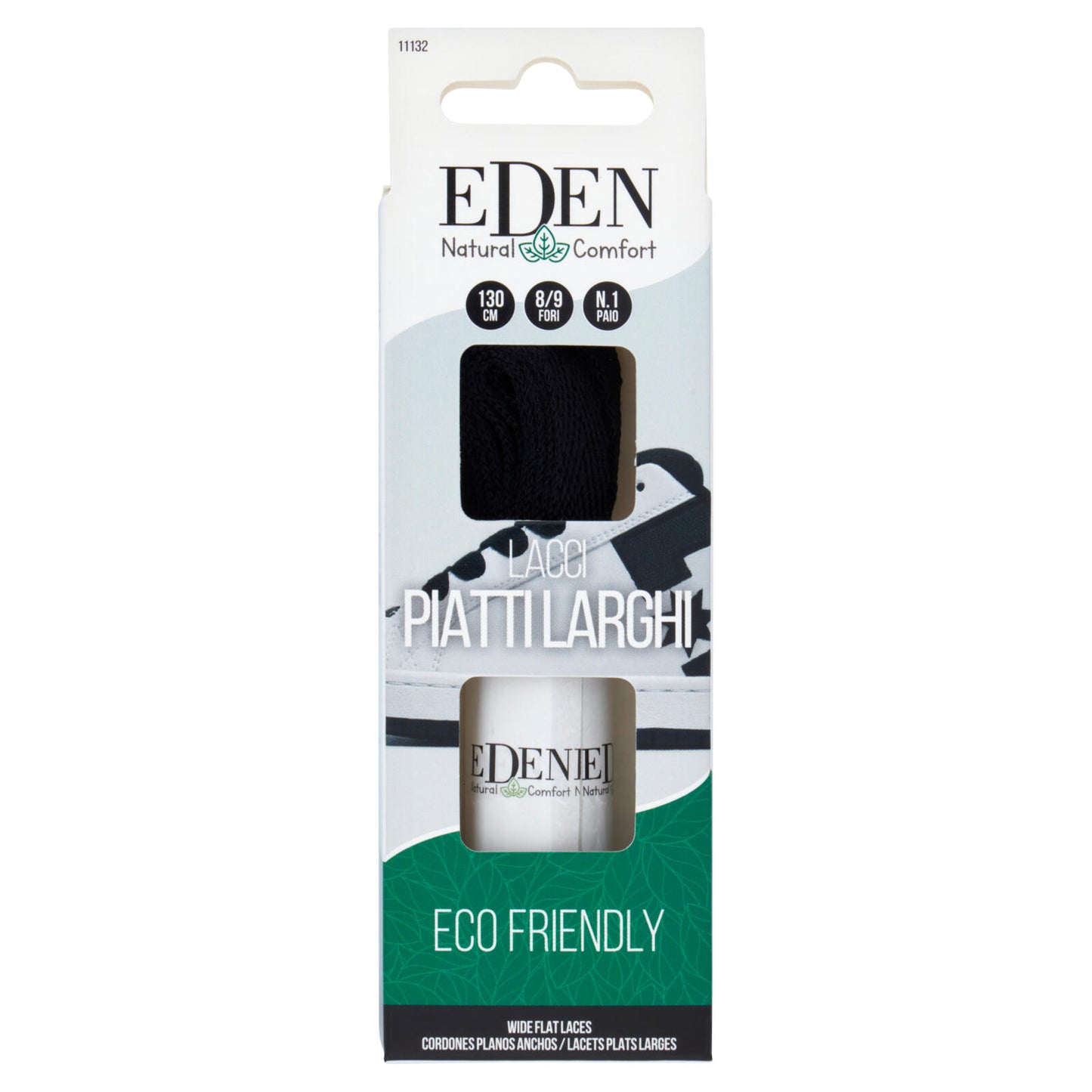 Eden Natural Comfort Lacci Piatti Larghi 130 cm 8/9 Fori 1 Paio (25525902)