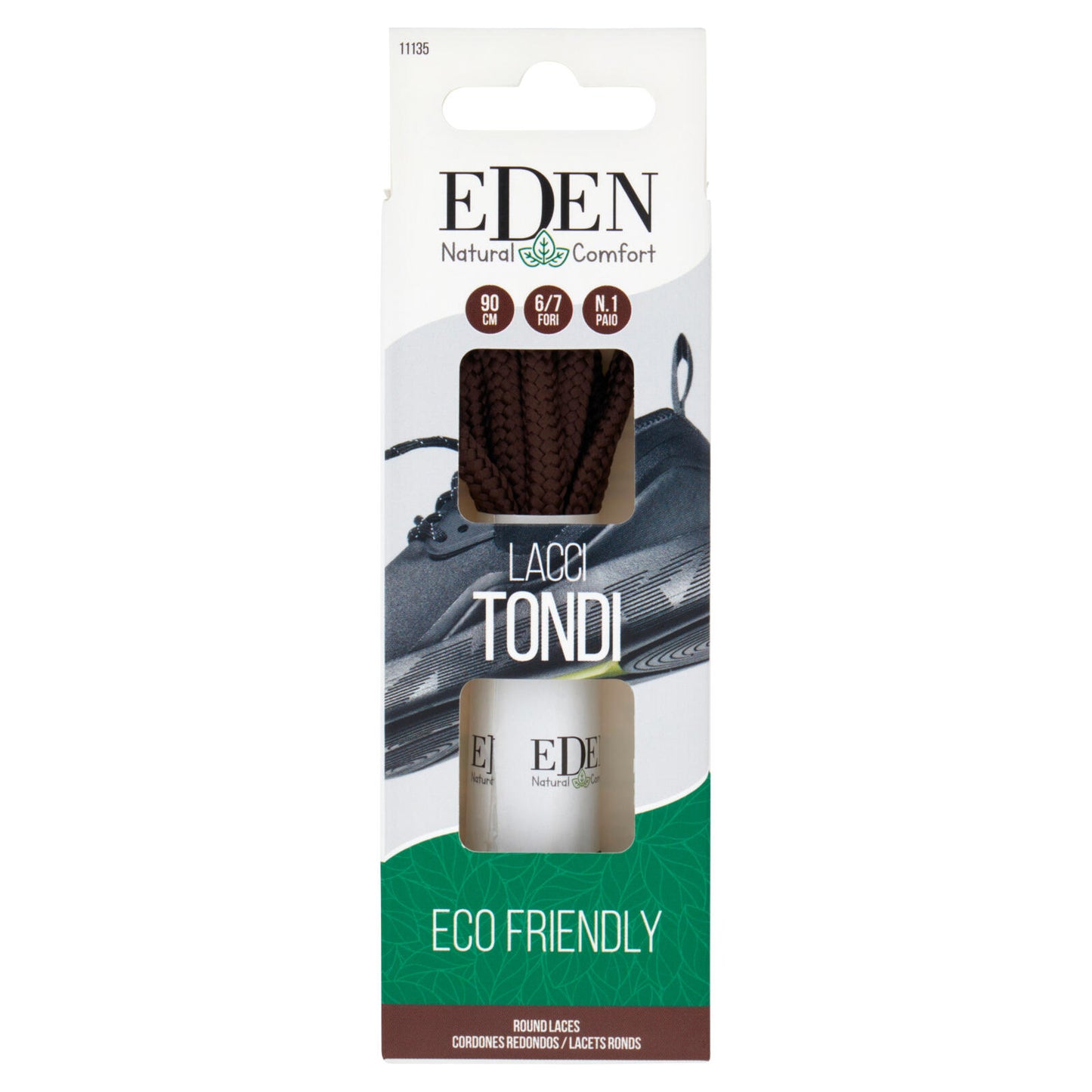 Eden Natural Comfort Lacci Tondi 90 cm 6/7 Fori 1 Paio (25525905)