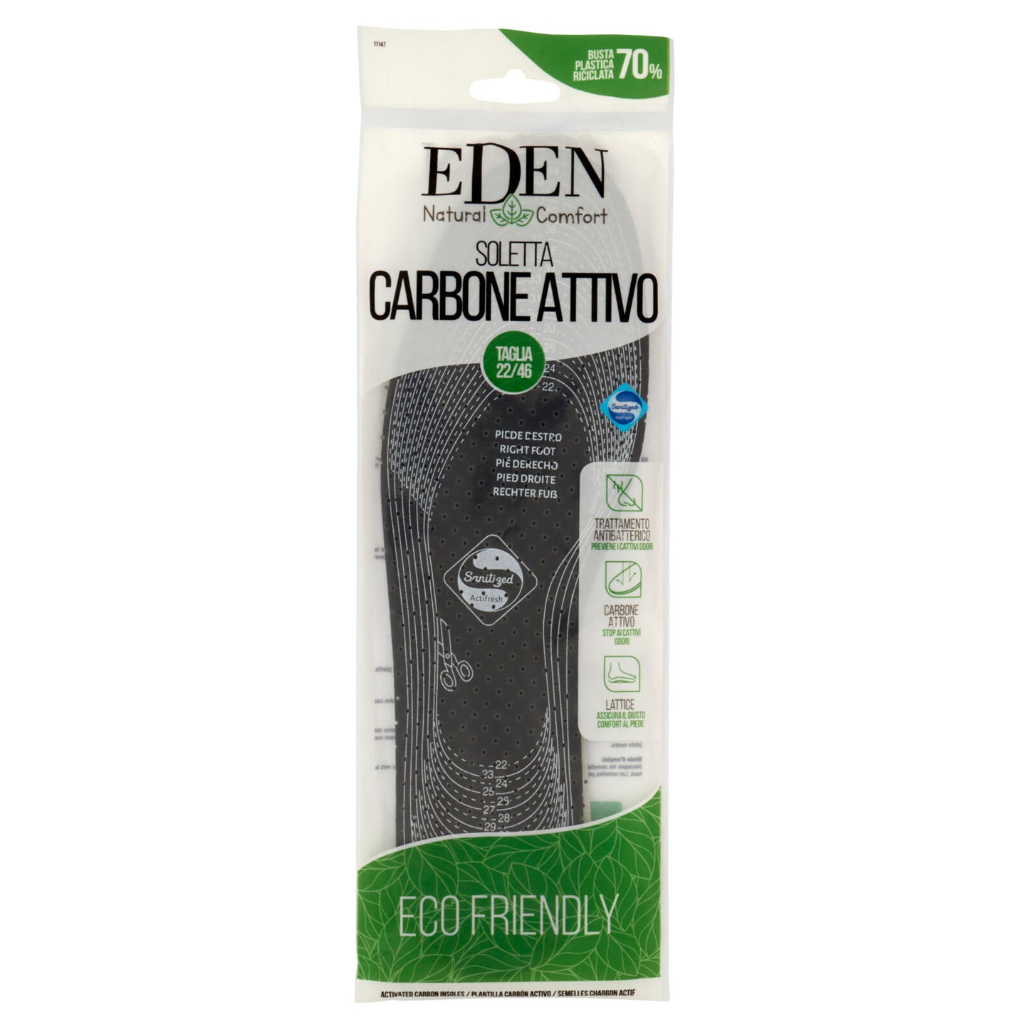 Eden Natural Comfort Soletta Carbone Attivo Taglia 22/46 (25525926)