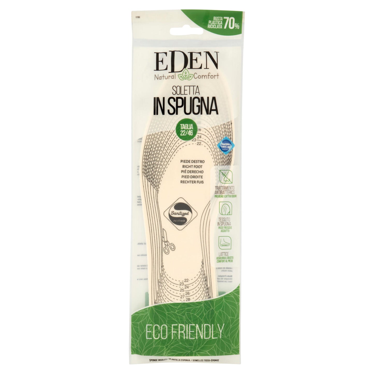 Eden Natural Comfort Soletta in Spugna Taglia 22/46 (25525930)