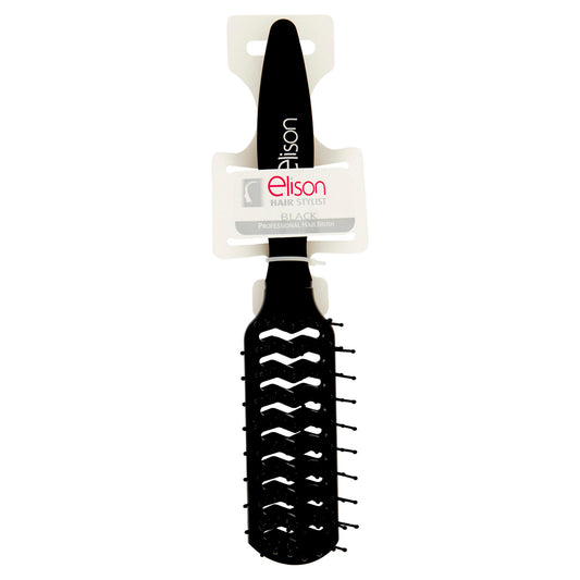 elison Hair Stylist Professional Hair Brush Spazzola top rettangolare ventilata Black
