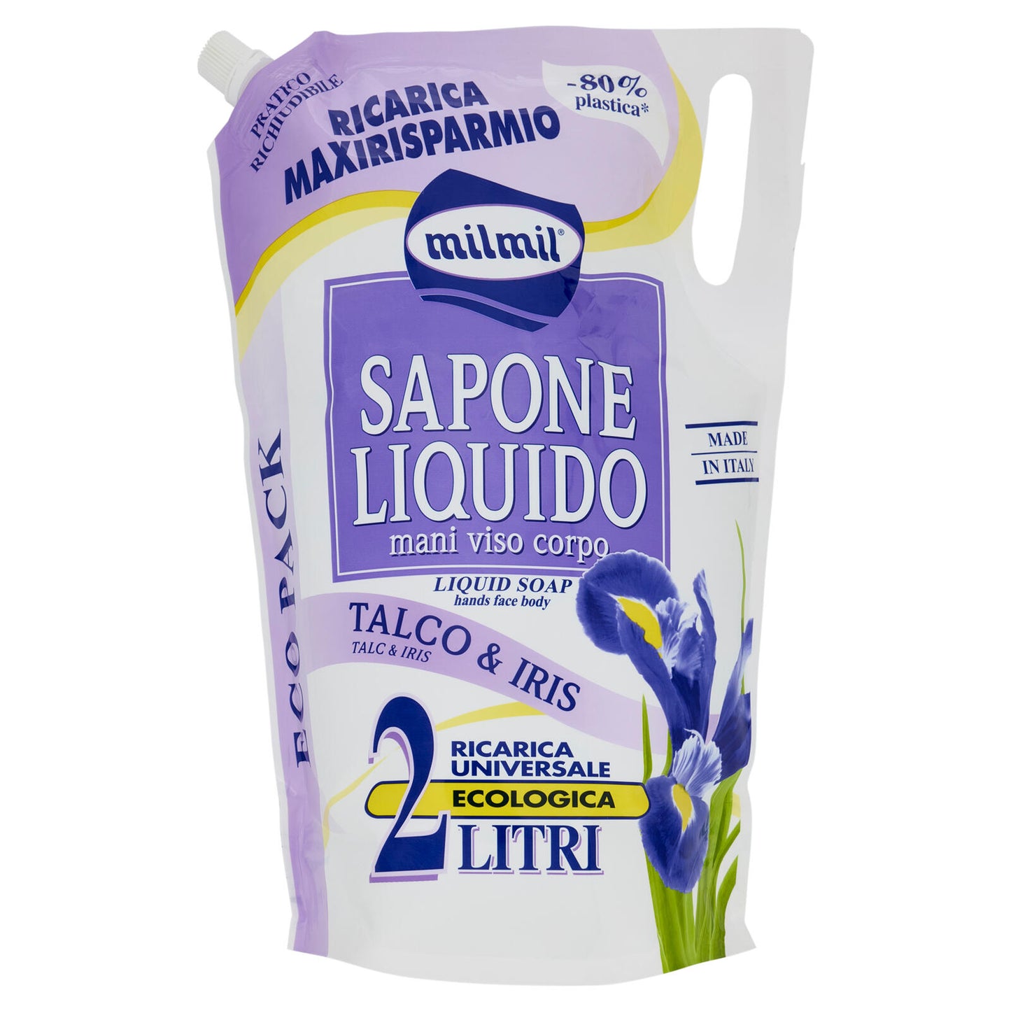 milmil Sapone Liquido Talco & Iris Ricarica Universale Ecologica 2 Litri (25561824)