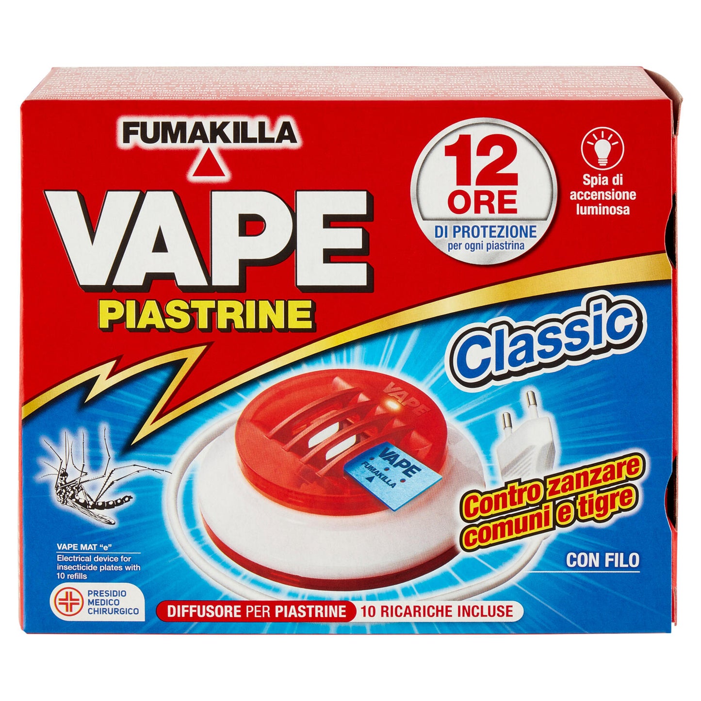 VAPE Elettroemanatore Piastrine Classic con Filo + 10 Ricariche (25613217)