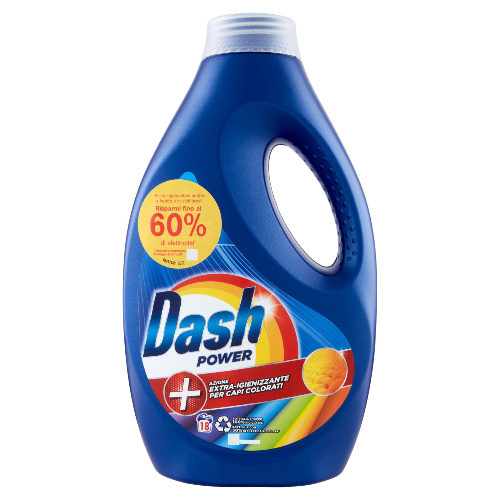 Dash Power Detersivo Liquido Lavatrice, Azione Extra-Igienizzante Capi  Colorati, 18 Lavaggi 900 ml ->