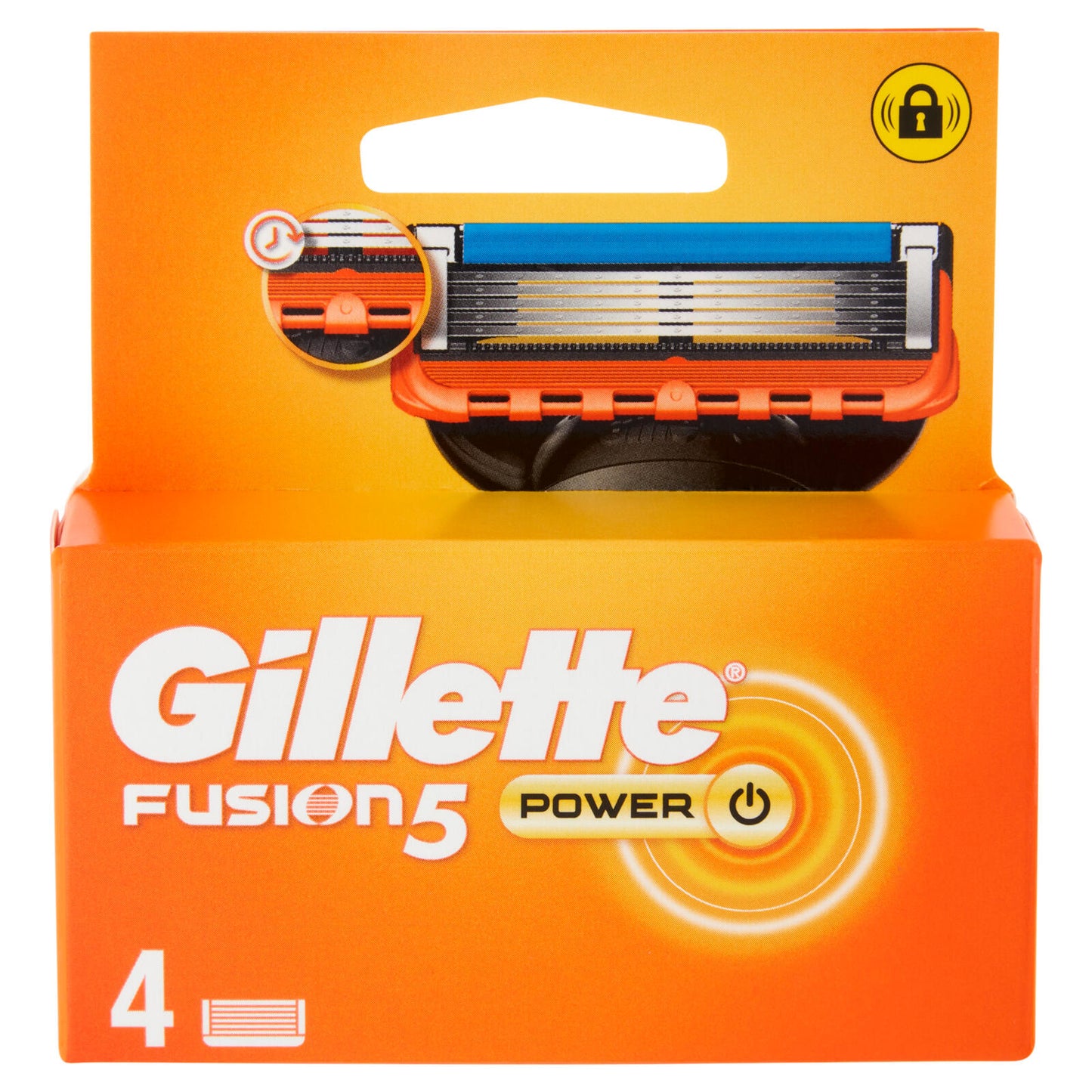 Gillette Fusion5 Power Lamette di ricambio per Rasoio da Uomo, 4 Ricariche