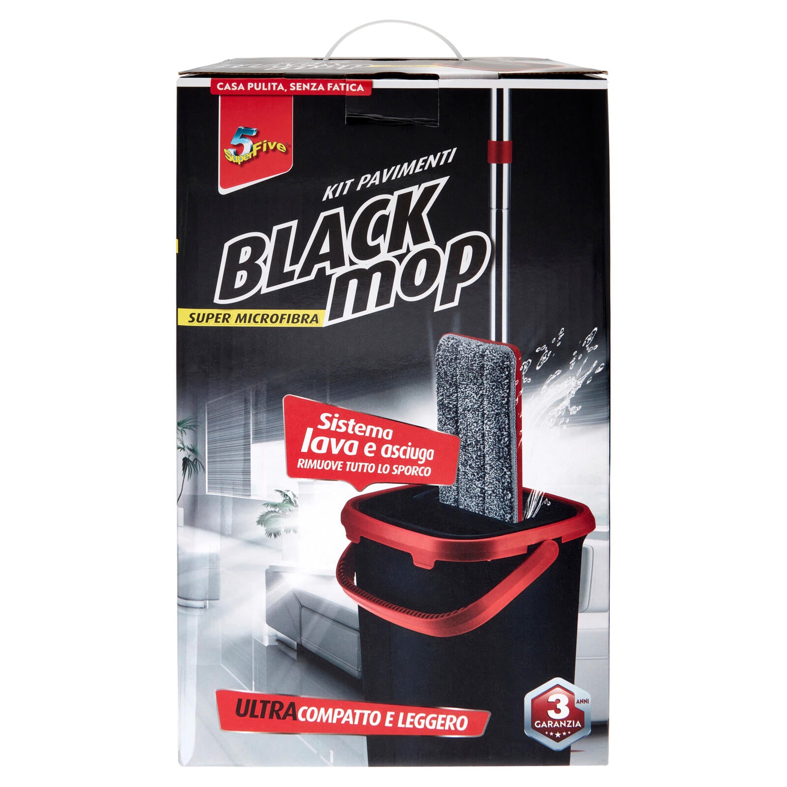 Super5 Black mop Kit Pavimenti
