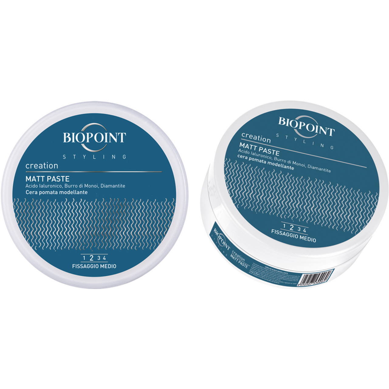 BIOPOINT - Cera per capelli modellante MATT PASTE - Acido Ialuronico, Burro di Monoi, Diamantite - Fissaggio medio 2 - 100 ml (25520325)