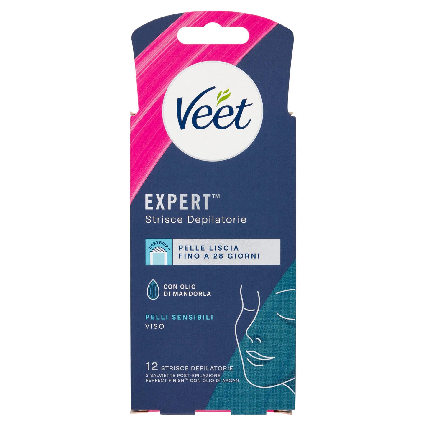 Veet Expert Strisce Viso Pelli Sensibili, 12 strisce (25613322)
