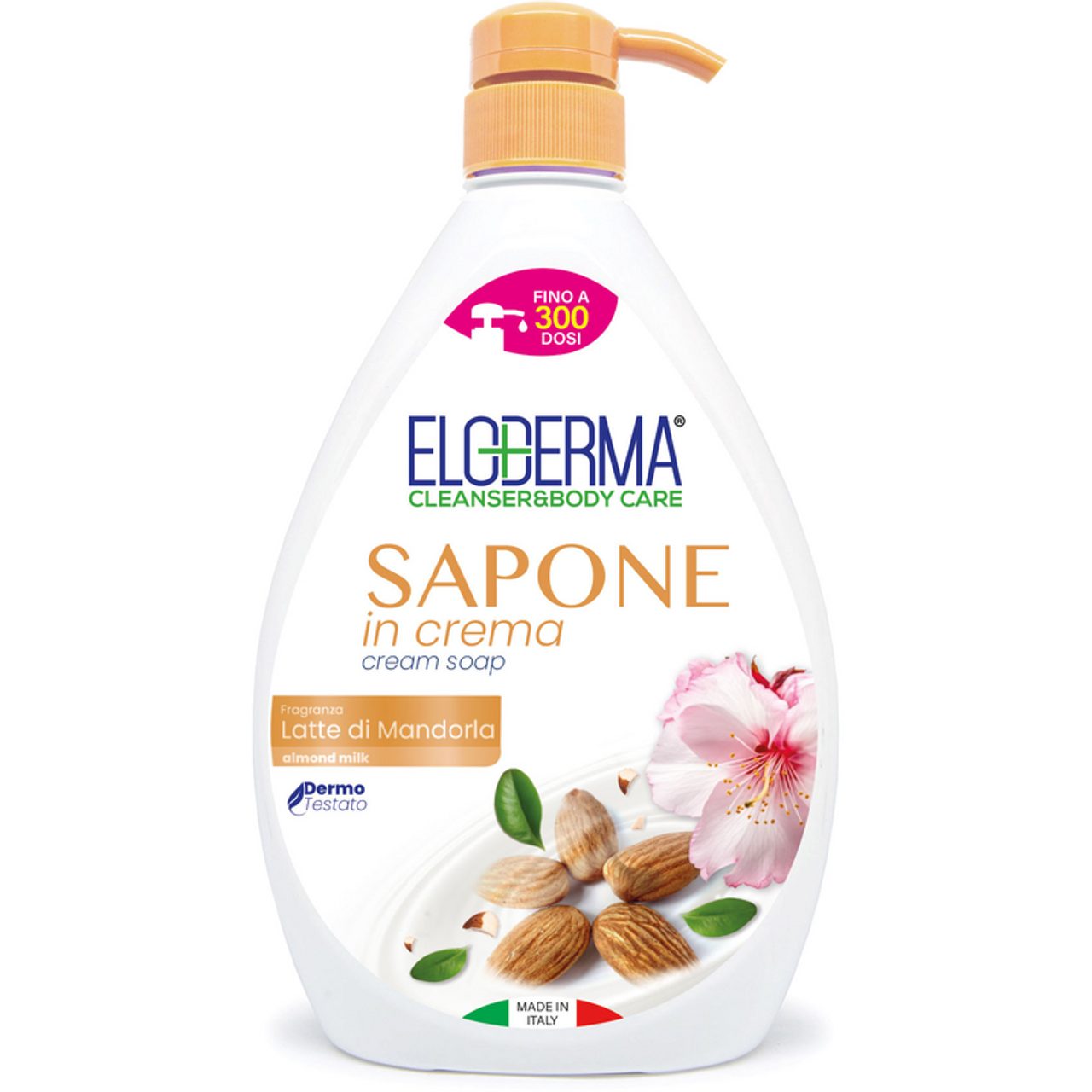 ELODERMA - Sapone in crema per le mani al latte di mandorle con erogatore - 1000 ml (25526211)