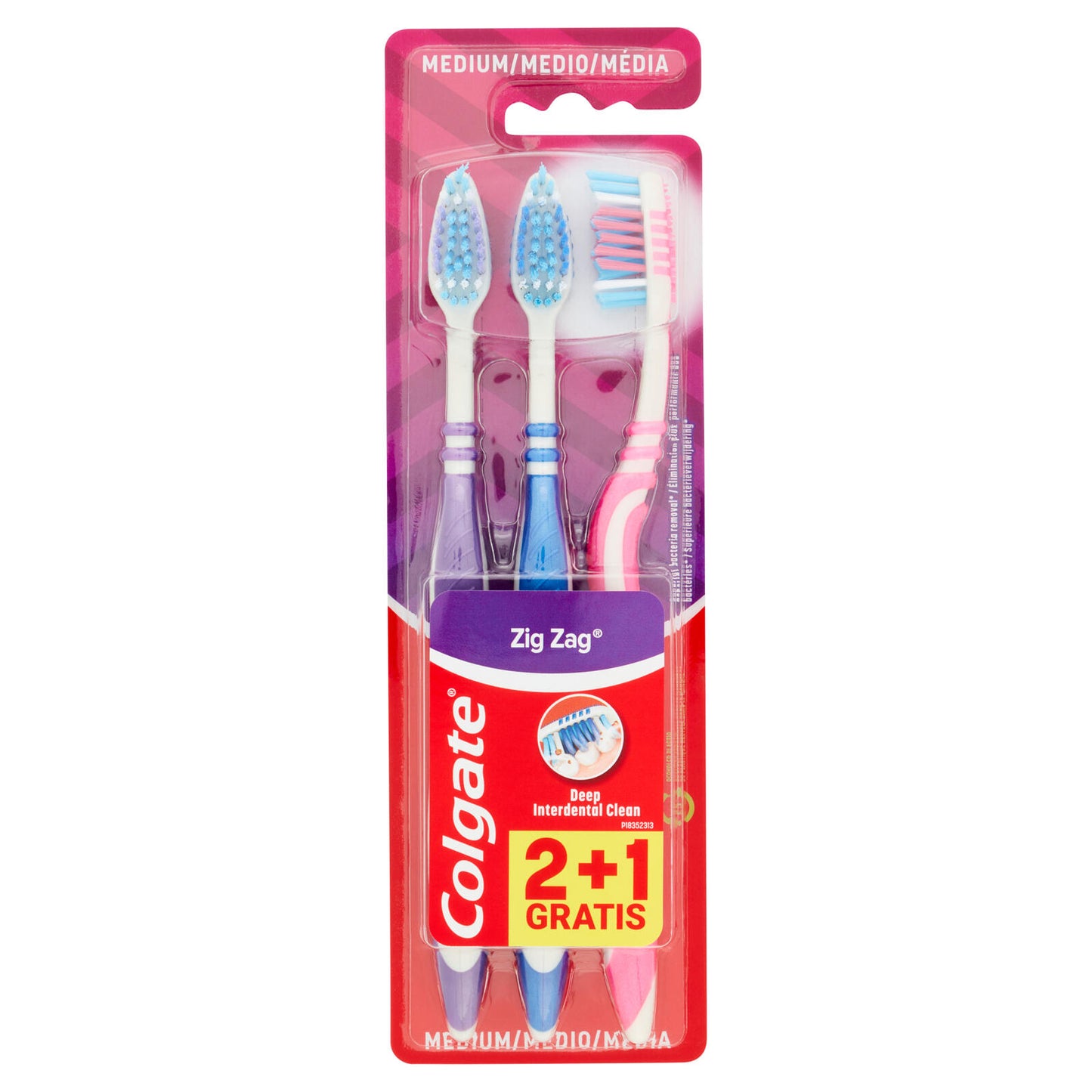 Colgate spazzolino Zig Zag pulizia profonda, medio, 3 pezzi (25523236)
