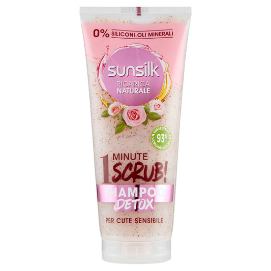sunsilk Ricarica Naturale 1 Minute Scrub! Shampoo Detox per Cute Sensibile 200 ml