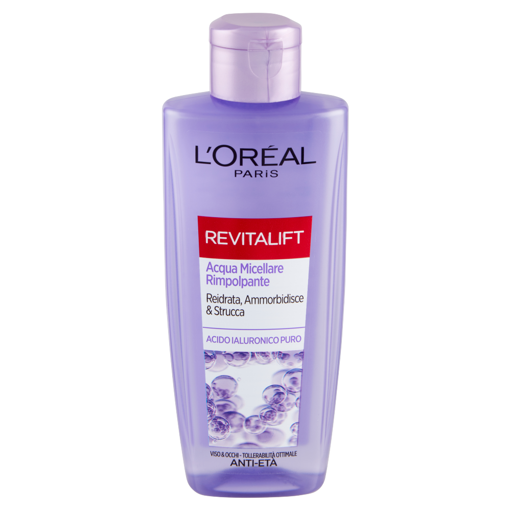 L'Oréal Paris Acqua Micellare Rimpolpante Revitalift Filler, Azione Detergente Anti-Età (25531690)