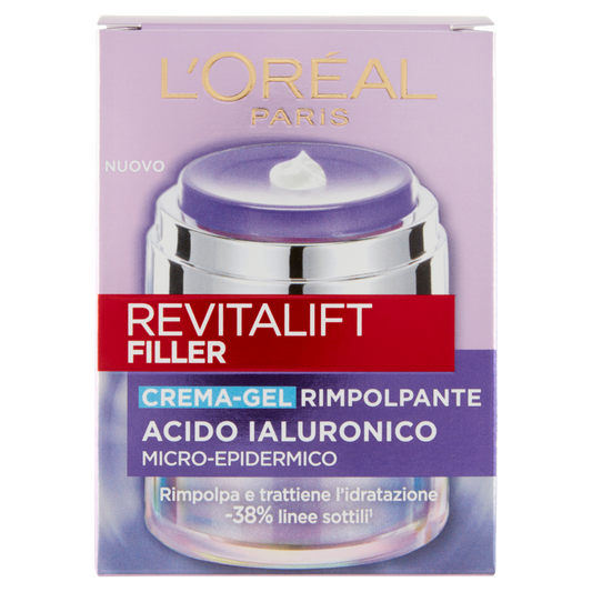 L&#39;Or&#233;al Paris Revitalift Filler Acido Ialuronico Micro-Epidermico Crema-Gel Rimpolpante, 50 ml