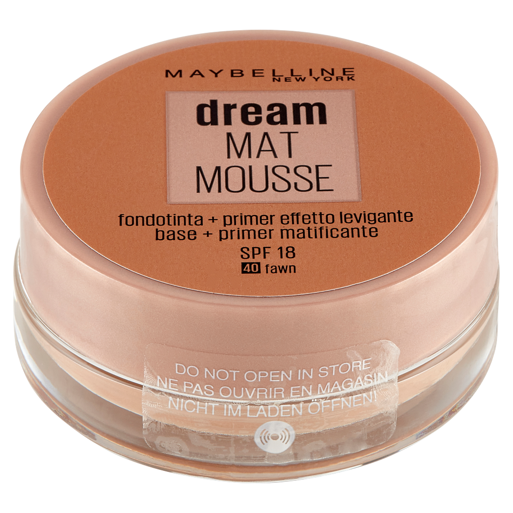 Maybelline New York Fondotinta Dream Mat Mousse, Base Opacizzante in Mousse, 40 Fawn (25558801)