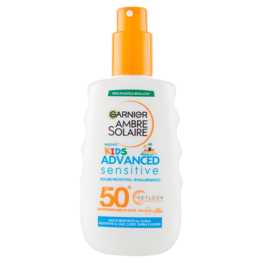 Garnier Ambre Solaire Sensitive Advanced Kids Protezione Solare Dry Mist IPF50+ 200 ml