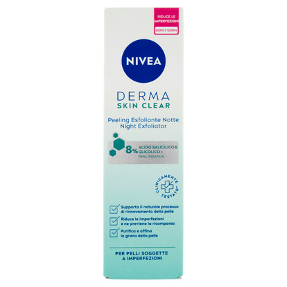 Nivea Derma Skin Clear Peeling Esfoliante Notte 40 ml