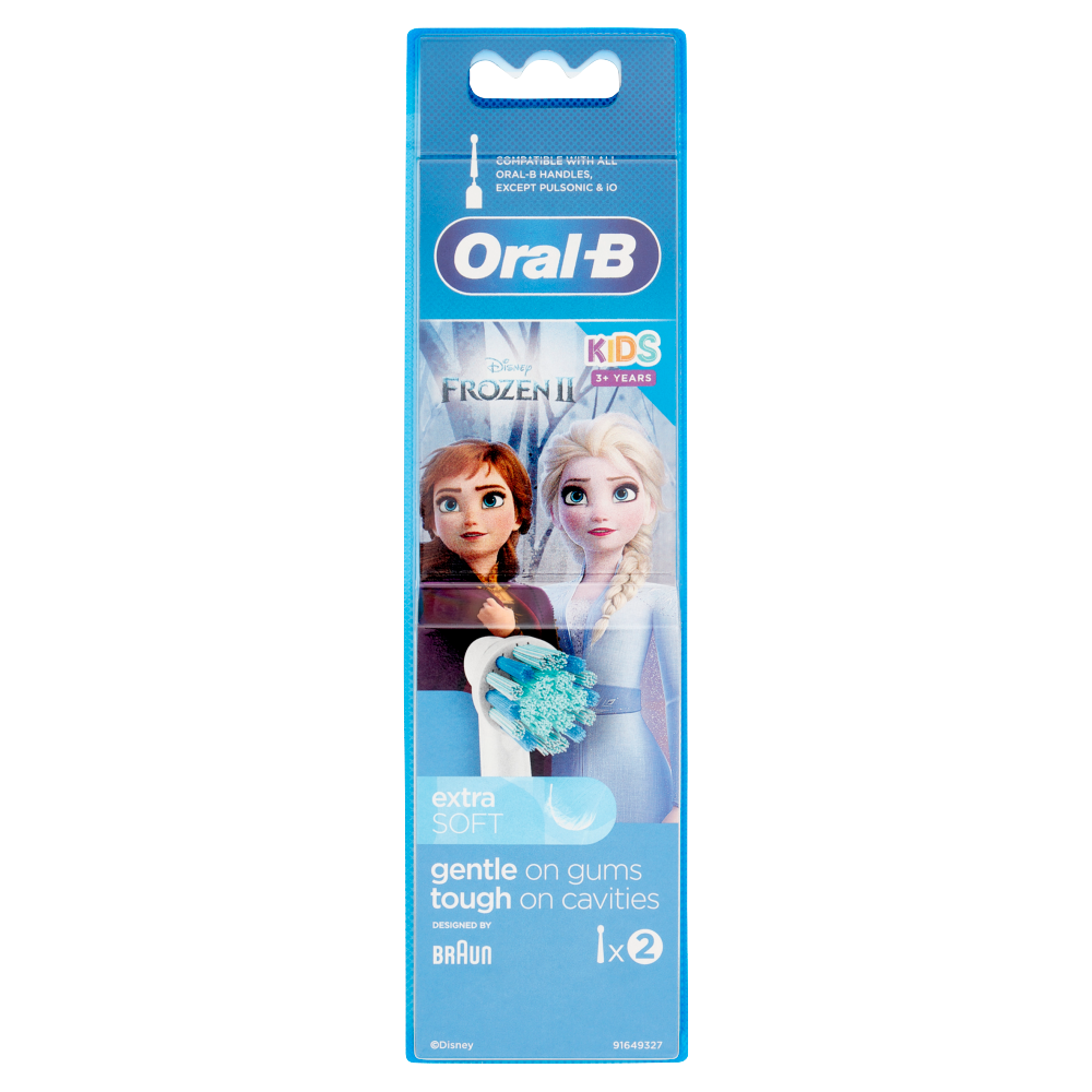 Oral-B Testine Ricambio Spazzolino Elettrico Denti Bambini Disney Frozen II Kids +3 anni 2 Refills