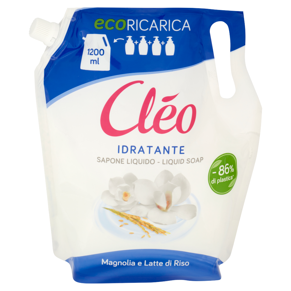 Cléo Idratante Sapone Liquido Magnolia e Latte di Riso Ecoricarica 1200 ml (25522908)