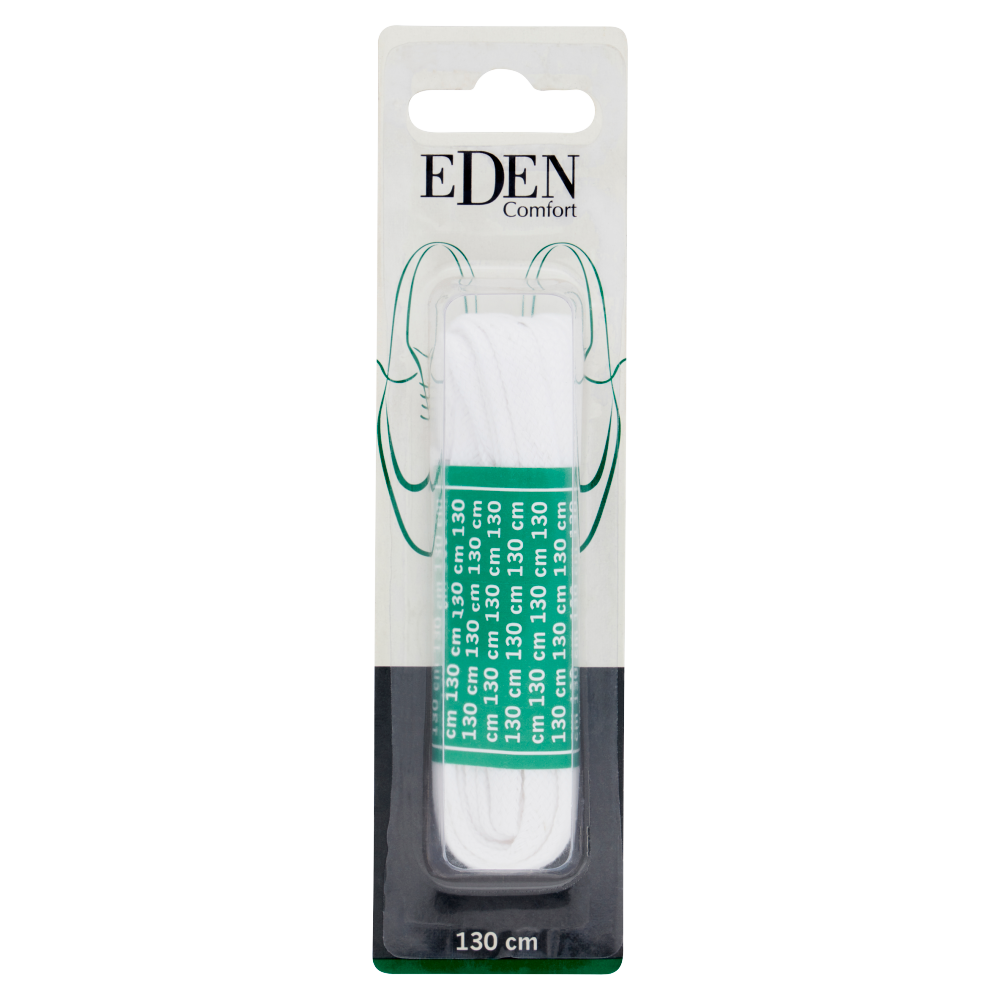 Eden Comfort Lacci piatti bianchi 130 cm 1 Paio (25525858)