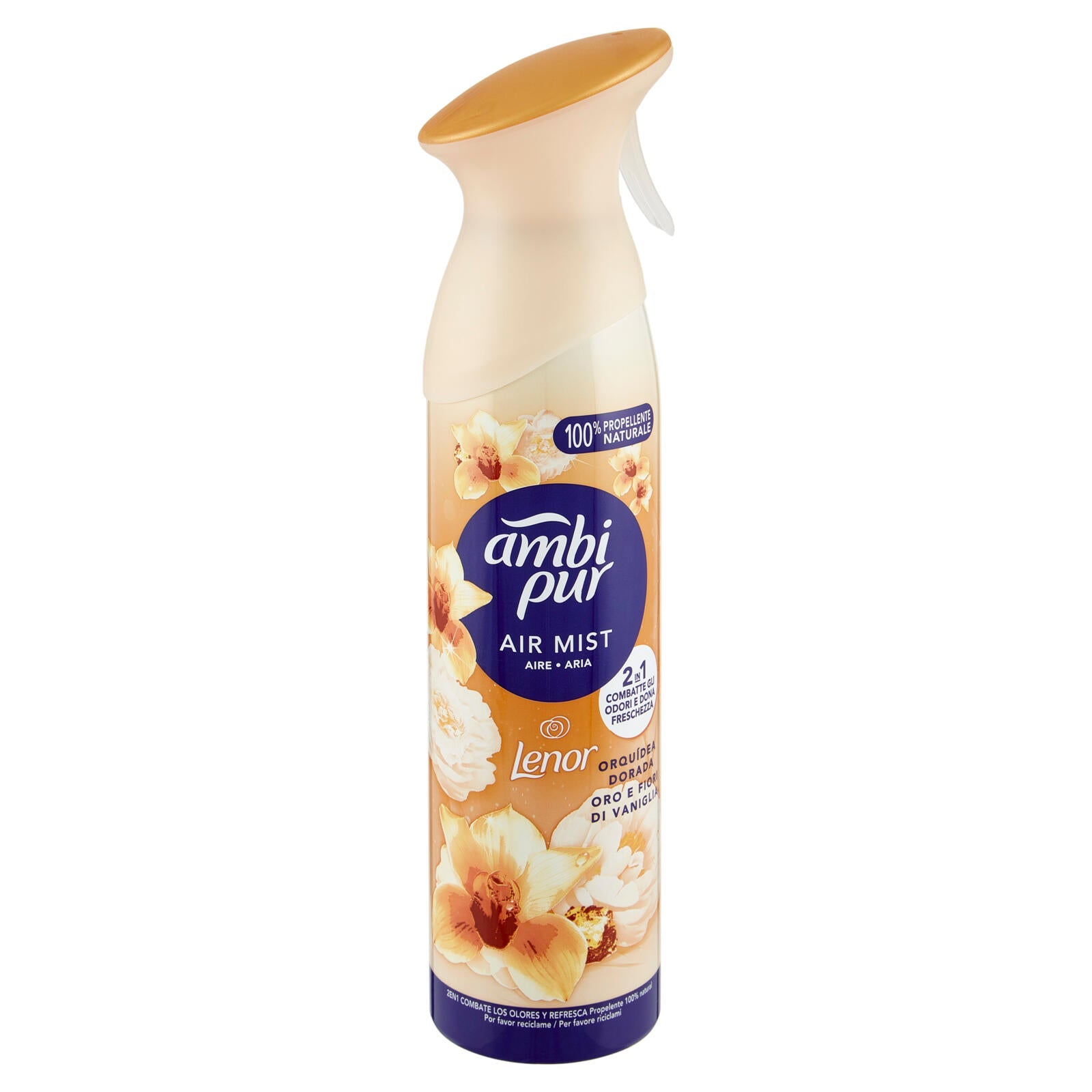 Ambi Pur Spray Ambientale Orchidea Dorata, Confezione Da 6 X 300 Ml, Elimina Gli Odori, Propellente Naturale