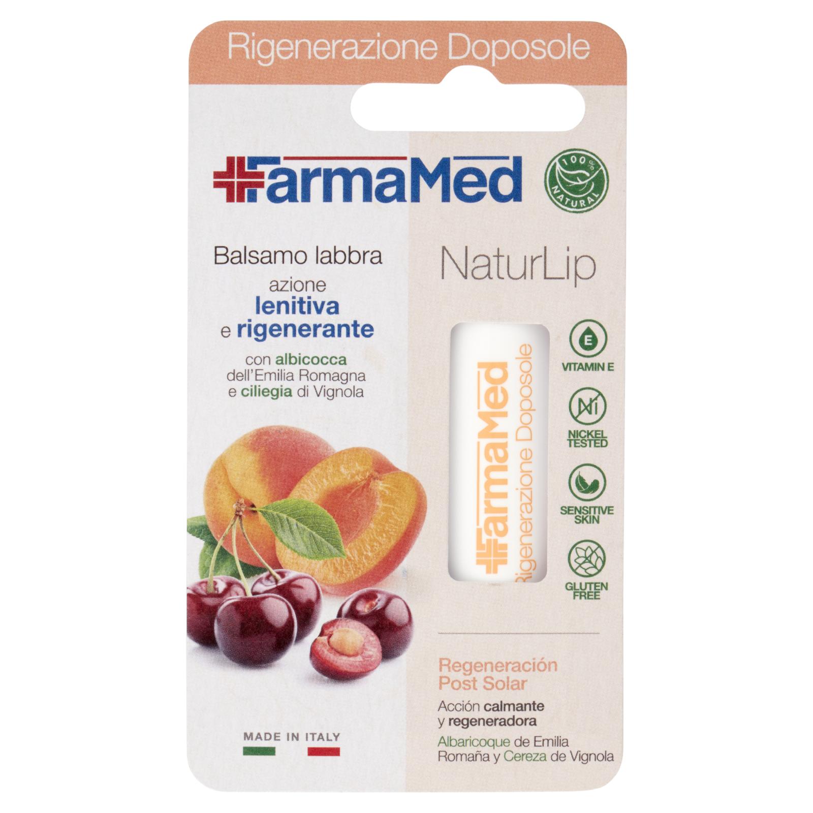 FarmaMed Rigenerazione Doposole Balsamo Labbra azione lenitiva e rigen ...